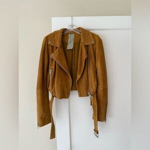 Free People Sheep Skin Suede Jacket